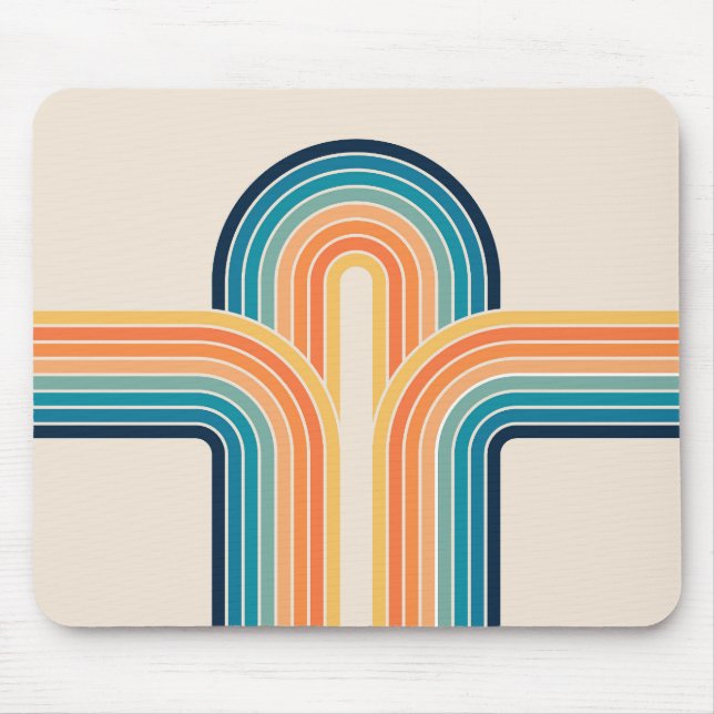 Colourful triple retro arches mouse pad (Front)