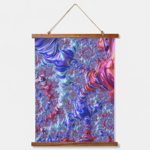 Colourful Trippy Groovy Digital Abstract Fractal Hanging Tapestry