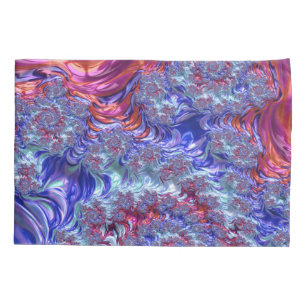 Colourful Trippy Groovy Digital Abstract Fractal Pillowcase