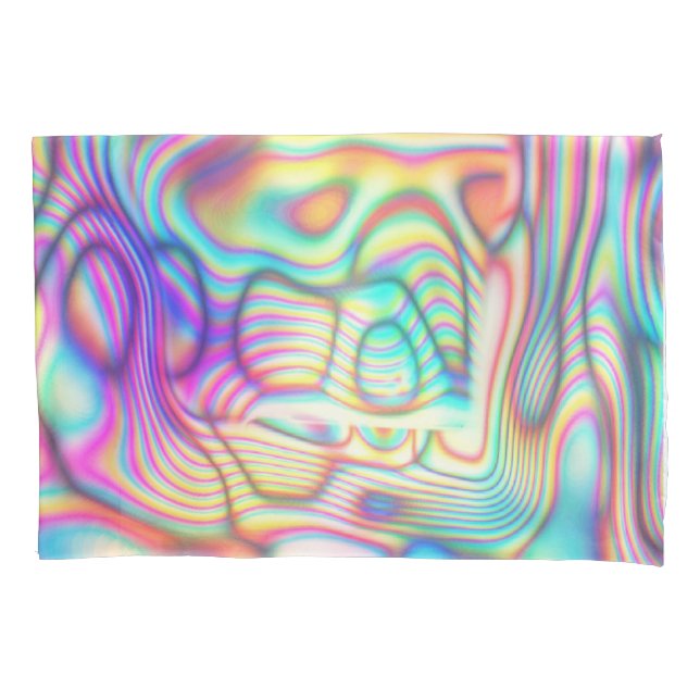 Colourful Trippy Holo Holographic Pillowcase (Front)