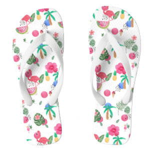 Colourful tropica flip flops