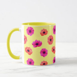 Colourful Tropical 3D Spring Flowers Pattern Mug