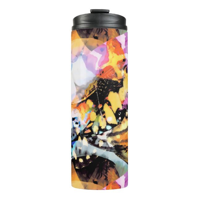 Colourful Tropical Abstract Pattern Thermal Tumbler (Front)