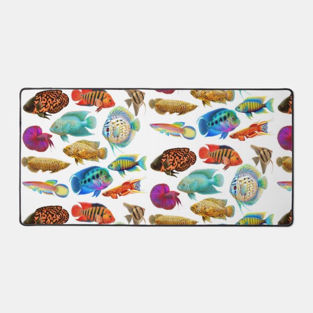 Colourful Tropical Aquarium Fish Desk Mat (Front)