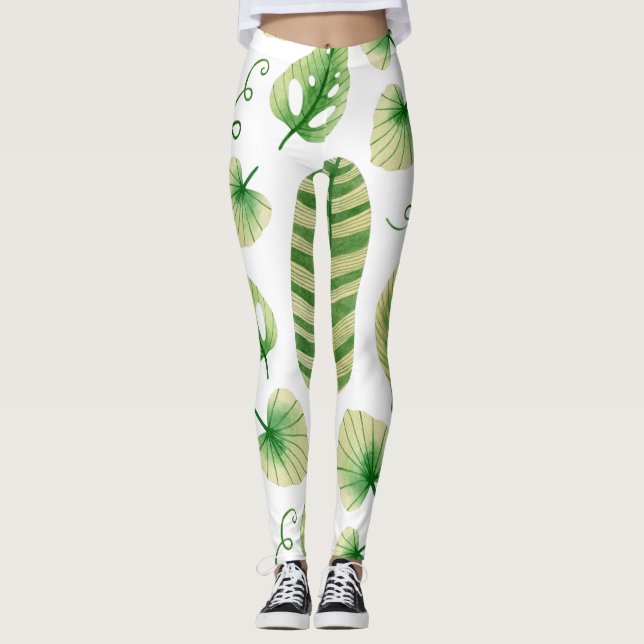 Colourful Tropical Art Leggings (Front)