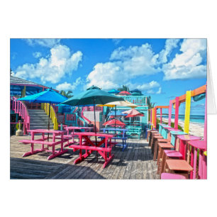 Colourful Tropical Bahamas Beach Bar & Grill