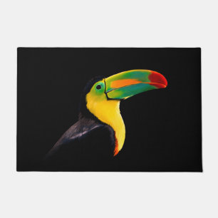 Colourful Tropical Bird Black Yellow Green Toucan Doormat