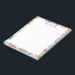 Colourful Tropical Botanical Pattern Personalized Notepad<br><div class="desc">A fun botanical pattern of flowers and leaves in a colourful tropical colour palette,  personalized with name or wording of your choosing.</div>