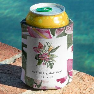 Colourful Tropical Can Cooler