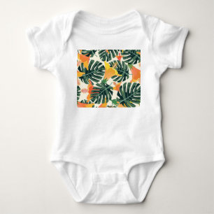 Colourful Tropical Exotic Textile Texture Baby Bodysuit