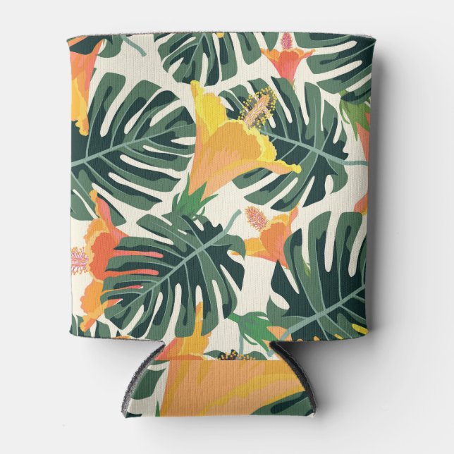 Colourful Tropical Exotic Textile Texture Can Cooler (Front)