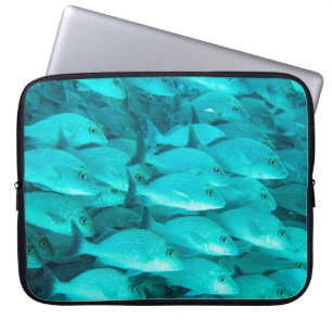 Colourful tropical fish and coral reef in the ocea laptop sleeve