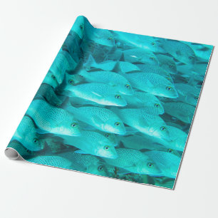 Colourful tropical fish and coral reef in the ocea wrapping paper