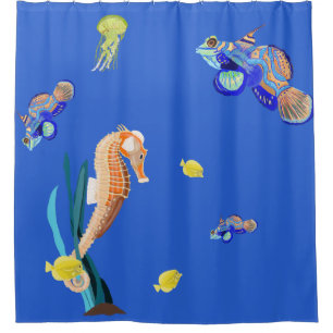 Colourful tropical fish and Seahorse