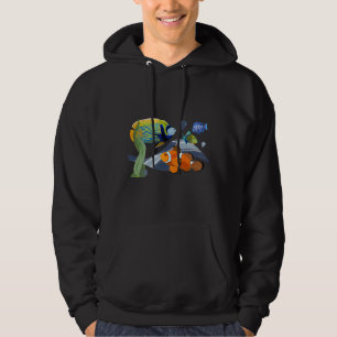 Colourful Tropical Fish Aquarium Watercolor Illust Hoodie