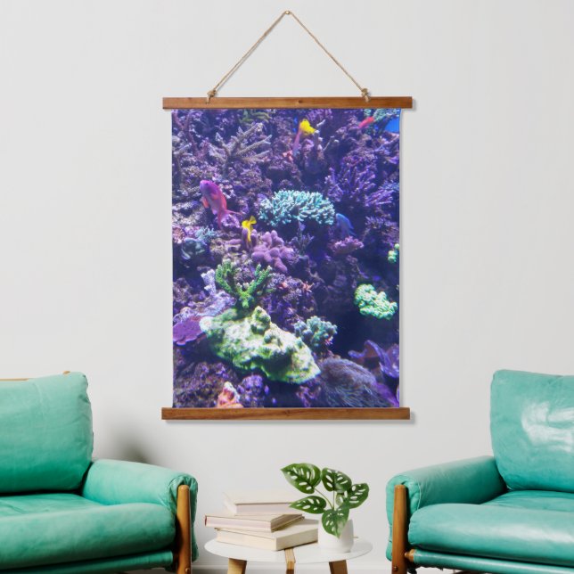 Colourful Tropical Fish Coral Reef Hanging Tapestry (Living Room)