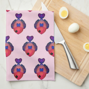 Colourful Tropical Fish Cute Vibrant Sea Life Kitchen Towel
