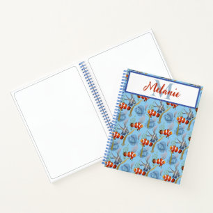 Colourful Tropical Fish Monogrammed Notebook
