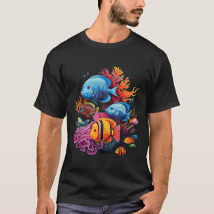Colourful Tropical Fish On A Coral Reef Marine Lif T-Shirt