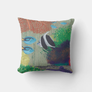Colourful Tropical Fish Painting Pillows