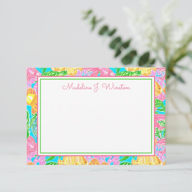 Colourful Tropical Fish Pattern Card (Standing Front)