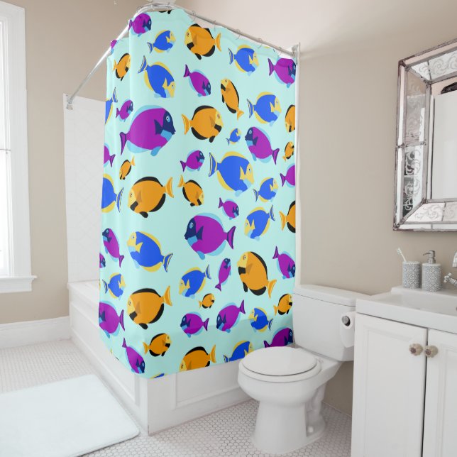 Colourful Tropical Fish Pattern in Blue Sea (In Situ)