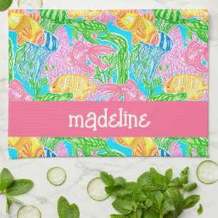 Colourful Tropical Fish Pattern Personalized Kitchen Towel