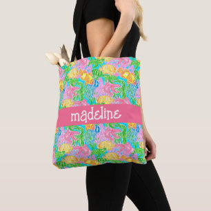 Colourful Tropical Fish Pattern Personalized Tote Bag