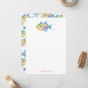 Colourful Tropical Fish Personalized Stationery Card