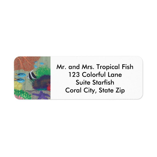 Colourful Tropical Fish Starfish Address Labels (Front)
