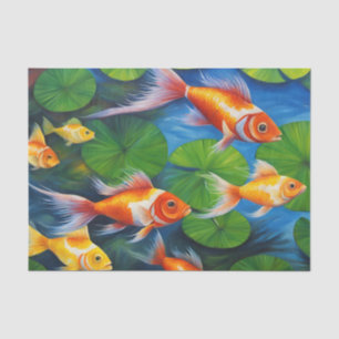 Colourful Tropical Fish Swimming in the Pond Tissue Paper