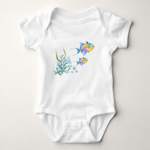 Colourful Tropical Fish Unique Art Baby Bodysuit