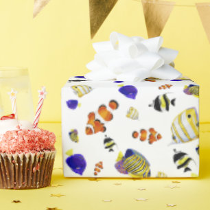 Colourful tropical fish wrapping paper