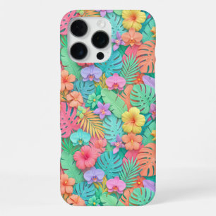 Colourful Tropical Floral Botanical Pattern iPhone 16 Pro Max Case
