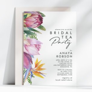 Colourful Tropical Floral Bridal Tea Party Invitation