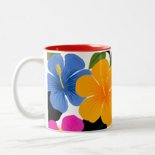 Colourful Tropical Floral Coffee Mug – Vibrant Flo