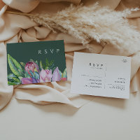 Colourful Tropical Floral | Green Wedding RSVP