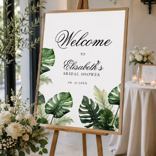 Colourful Tropical Floral   Greenery bridal shower Poster