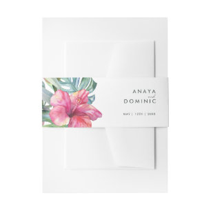 Colourful Tropical Floral   Invitation Belly Band