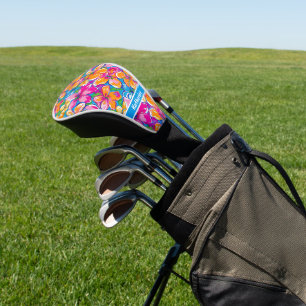 Colourful Tropical Floral Pattern Golf Head Cover