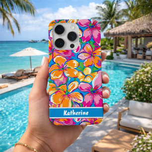 Colourful Tropical Floral Pattern iPhone 15 Pro Case