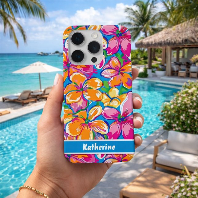 Colourful Tropical Floral Pattern iPhone Case (Creator Uploaded)