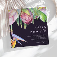 Colourful Tropical Floral | Purple Square Wedding