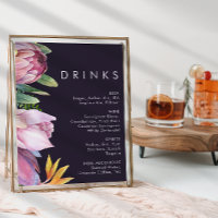 Colourful Tropical Floral | Purple Wedding Drinks