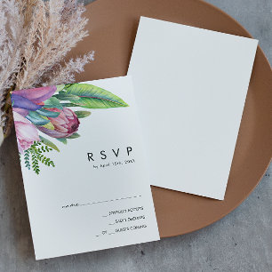 Colourful Tropical Floral   RSVP Card