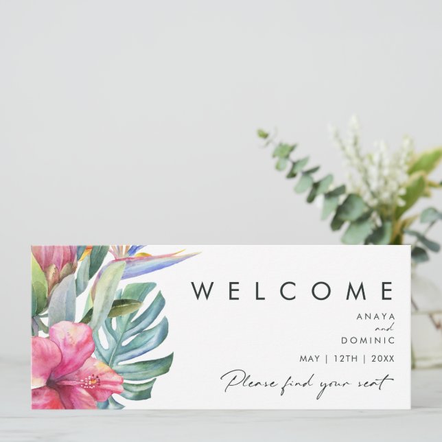 Colourful Tropical Floral | Seating Chart Header (Standing Front)