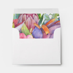 Colourful Tropical Floral Self Addressed RSVP Envelope