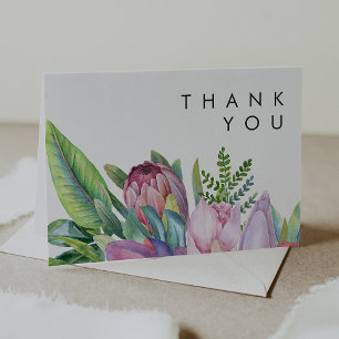 Colourful Tropical Floral Thank You Card