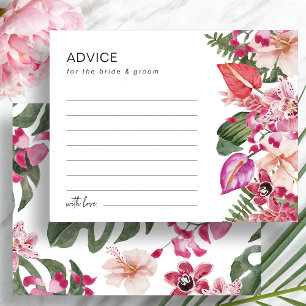 Colourful Tropical Floral Wedding Advice Card