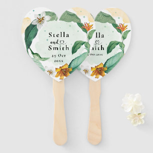 Colourful Tropical Floral Wedding Hand Fan